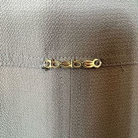 Bebe Olive Green Beaded Trim Sleeveless Blouse - Picture 12 of 13